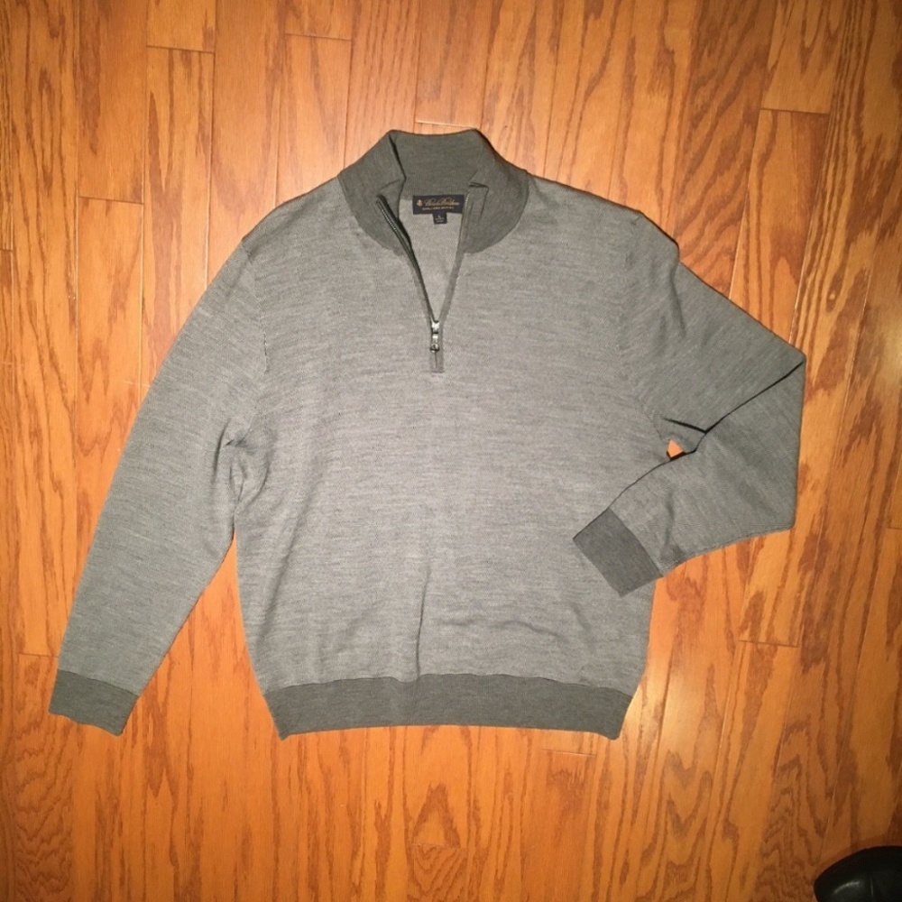 Brooks Brothers Half Zip Merino Wool Men's Sweater